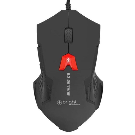 Mouse Gamer Usb Preto com Controle de DPI Macro 6 Botões 462 Bright