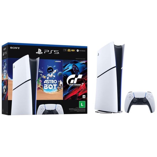 PlayStation 5 Slim Edição Digital 1TB 1 Controle Sony com 2 Jogos