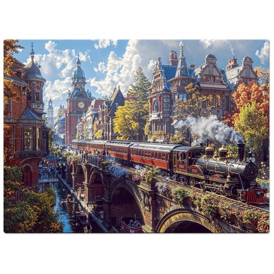 Quebra-cabeça 1000 Peças Trem pela Cidade