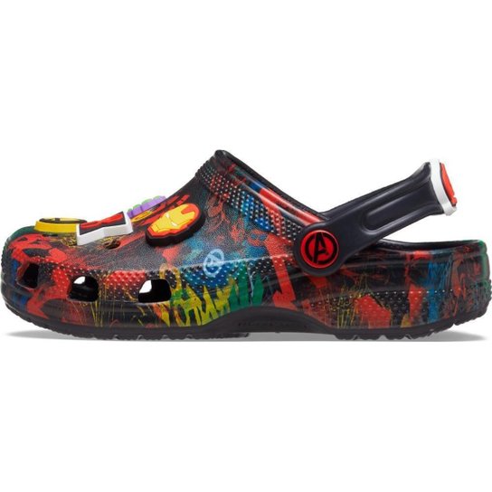 Sandália crocs classic marvel avengers clog k black