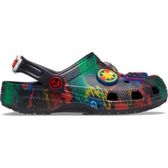 Sandália crocs classic marvel avengers clog k black