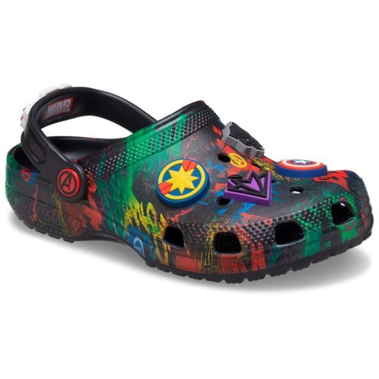 Sandália crocs classic marvel avengers clog k black