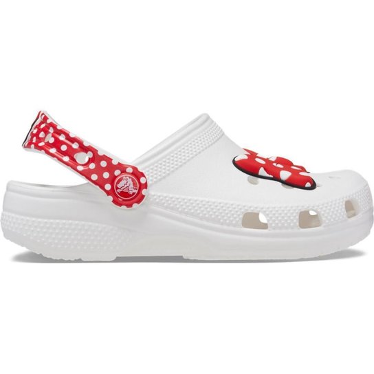 Sandália crocs disney minnie mouse classic clog t white/red