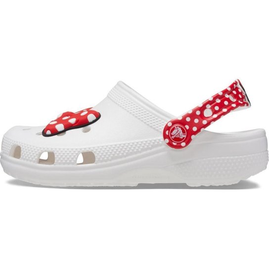 Sandália crocs disney minnie mouse classic clog t white/red