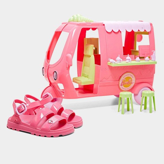 Sandália Infantil Grendene Barbie Com Sorveteria Menina