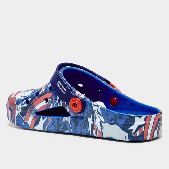 Sandália Infantil Grendene Kids Marvel Print Babuche Menino