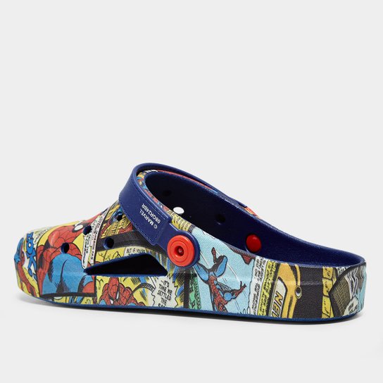 Sandália Infantil Grendene Kids Marvel Print Babuche Menino