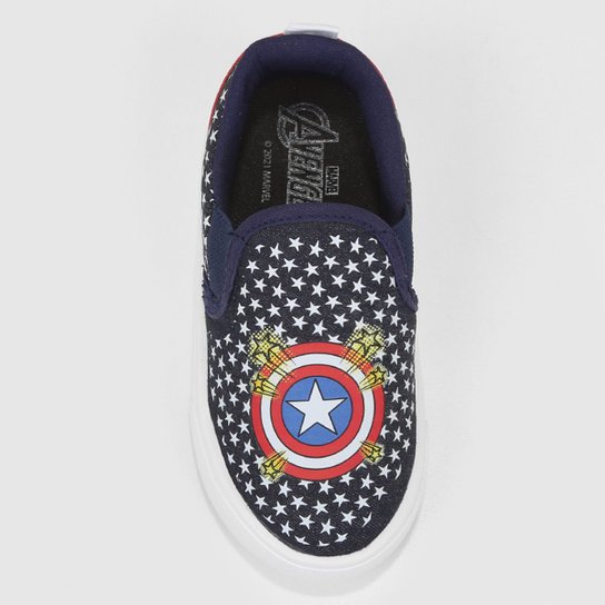 Slip On Infantil Disney Marvel Capitão América Menino