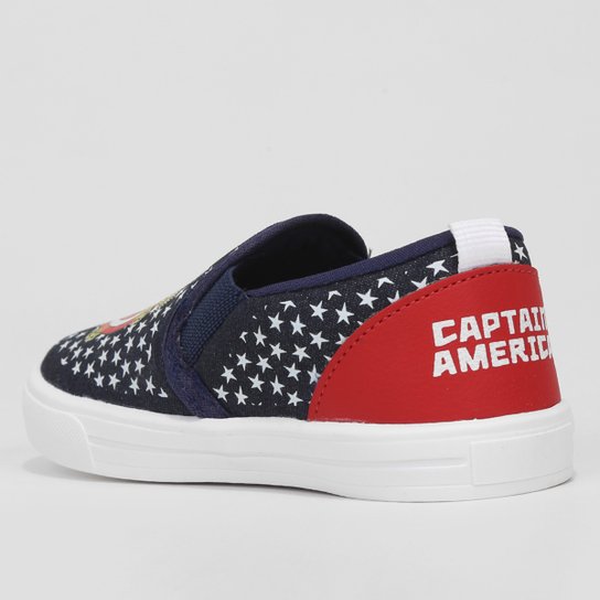 Slip On Infantil Disney Marvel Capitão América Menino