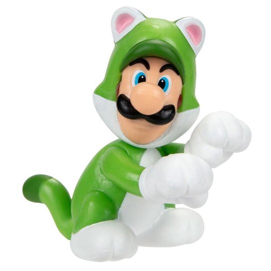 Super Mario - Boneco 2.5 Polegadas Colecionável - Cat Luigi
