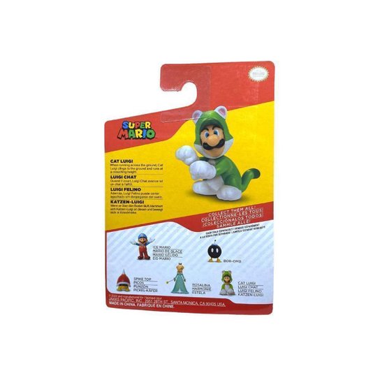 Super Mario - Boneco 2.5 Polegadas Colecionável - Cat Luigi