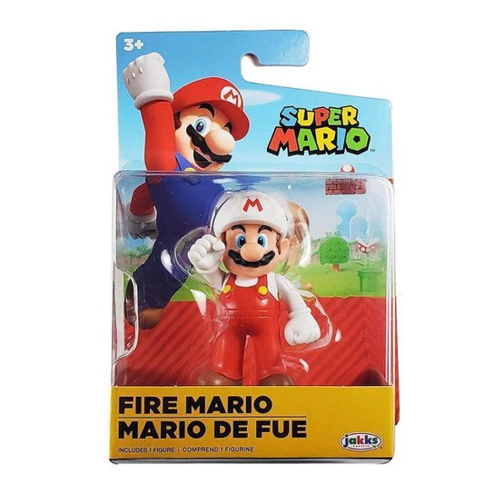 Super Mario - Boneco 2.5 Polegadas Colecionável - Mario De Fogo