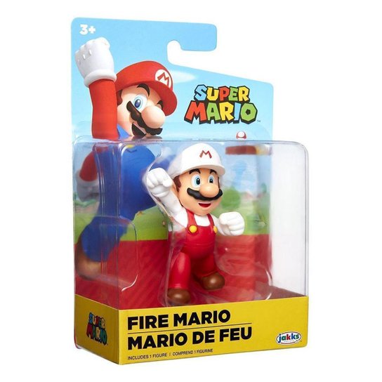 Super Mario - Boneco 2.5 Polegadas Colecionável - Mario De Fogo