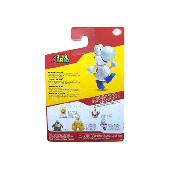 Super Mario - Boneco 2.5 Polegadas Colecionável - Yoshi Blanco