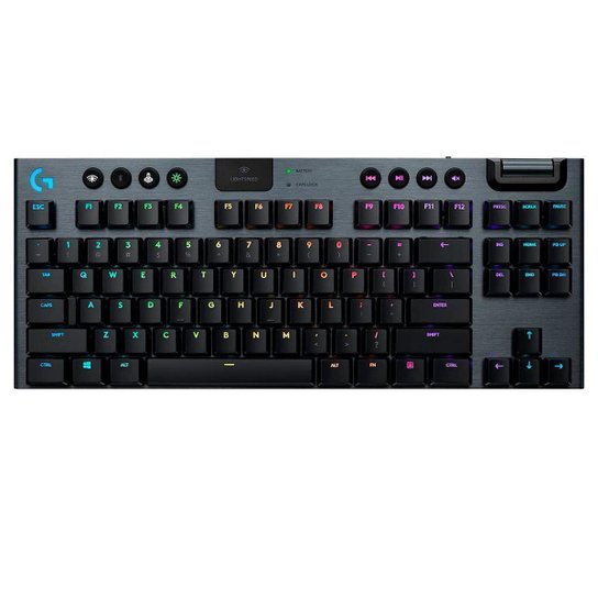 Teclado Gamer Mecânico Logitech G915 TKL - Sem fio - LED RGB- Switch GL Tactile - Preto - 920-009495