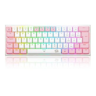 Teclado Mecânico Gamer Redragon Anivia, RGB, Switch Marrom, ABNT2, Branco com Rosa - Branco - Únic