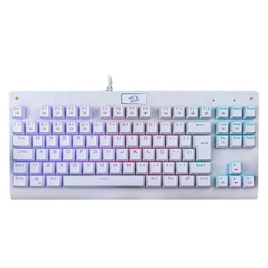 Teclado Mecânico Gamer Redragon Dark Avenger K568W, RGB, Switch Outemu MK2 Blue, ABNT2, Branco