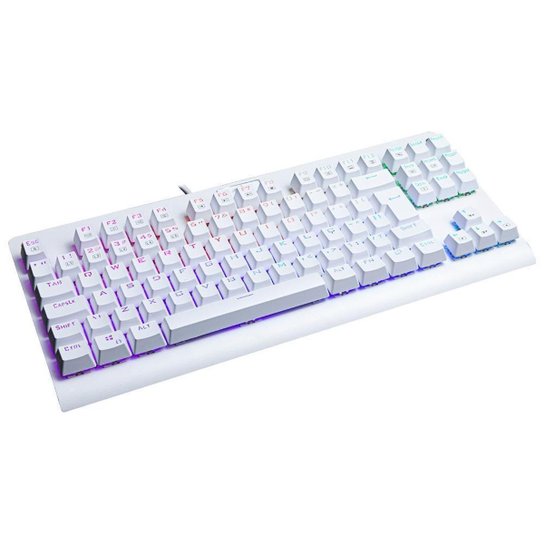Teclado Mecânico Gamer Redragon Dark Avenger K568W, RGB, Switch Outemu MK2 Blue, ABNT2, Branco