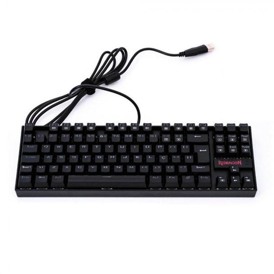 Teclado Mecânico Gamer Redragon Kumara RGB Preto Switch Azul ABNT2