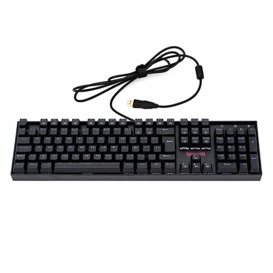 Teclado Mecânico Gamer Redragon Mitra RGB Preto Switch Vermelho ABNT2