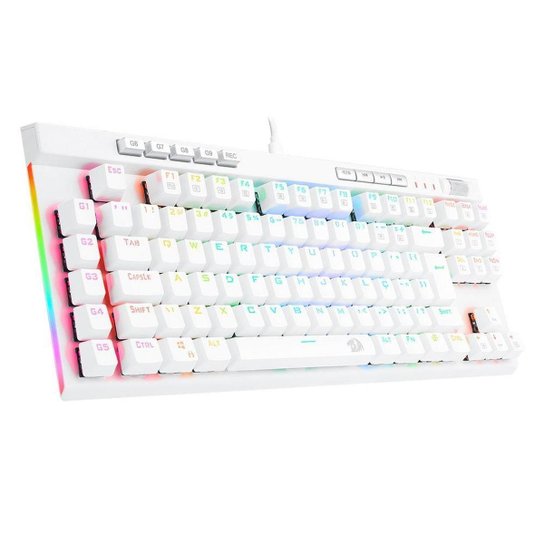 Teclado Óptico Gamer Redragon Magic-Wand PRO RGB Switch Vermelho, ABNT2, Branco