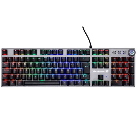 Teclado USB Gamer Mecânico Fortrek GPRO K7 - ABNT2 - LED Rainbow - Switch Mecânico KRGD Azul - 67702