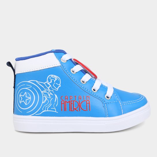 Tênis Cano Alto Bebê Marvel Capitão América Menino