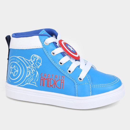 Tênis Cano Alto Bebê Marvel Capitão América Menino