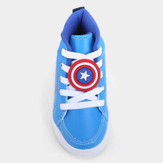 Tênis Cano Alto Bebê Marvel Capitão América Menino