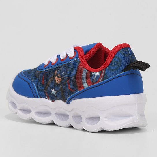 Tênis Infantil Marvel Capitão América Com Led Menino