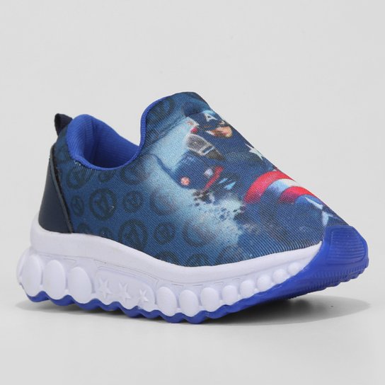 Tênis Infantil Marvel Capitão América Sem Cadarço Menino