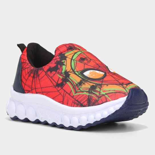 Tênis Infantil Marvel Homem Aranha Sem Cadarço Menino