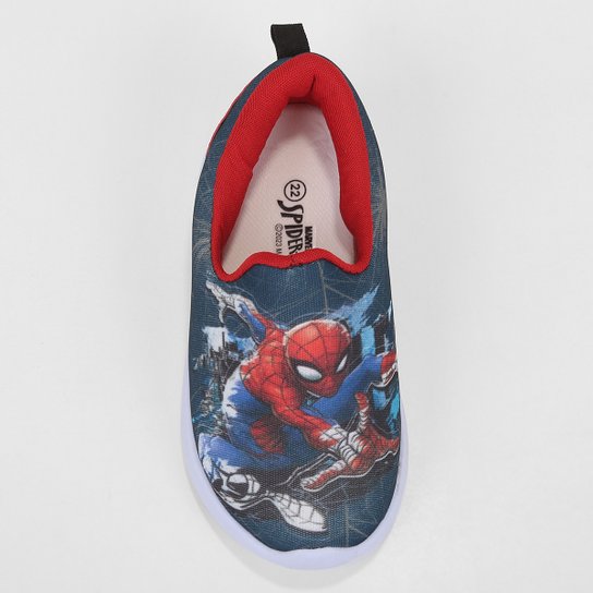 Tênis Infantil Marvel Homem Aranha Sem Cadarço Menino