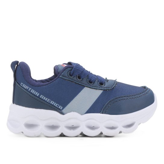 Tênis Infantil Marvel Led Capitão América Masculino