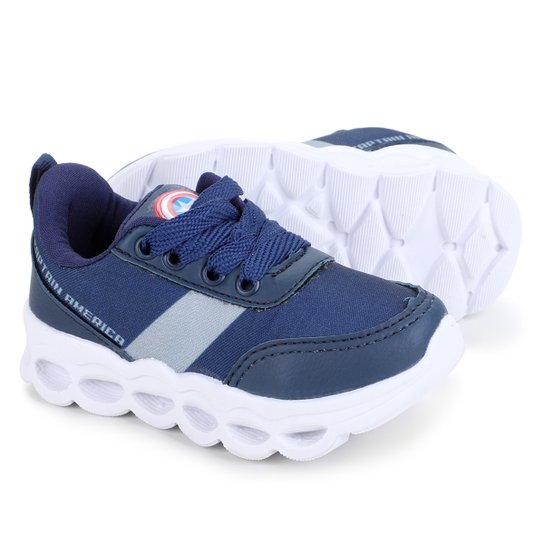 Tênis Infantil Marvel Led Capitão América Masculino