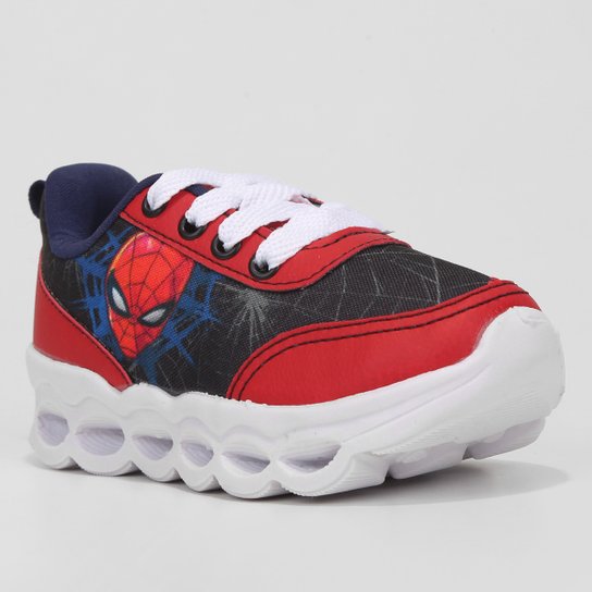 Tênis Infantil Marvel Spider Man Com Led Menino